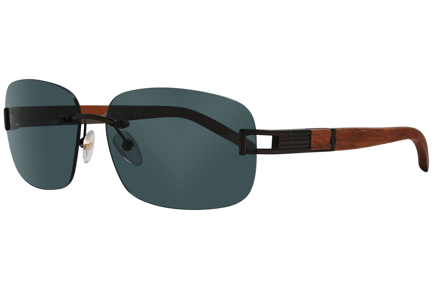 Montblanc Rectangle Wood Sunglasses Model: MB408S-49N Side View