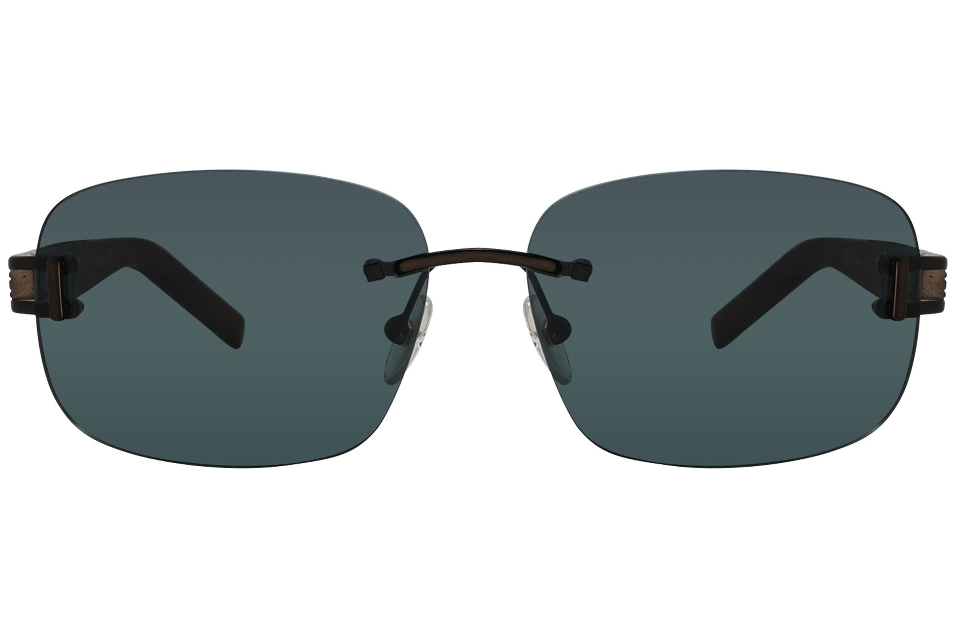 Montblanc Rectangle Wood Sunglasses Model: MB408S-49N Front View