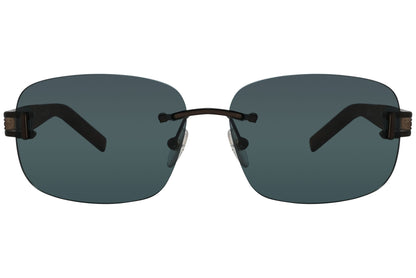 Montblanc Rectangle Wood Sunglasses Model: MB408S-49N Front View