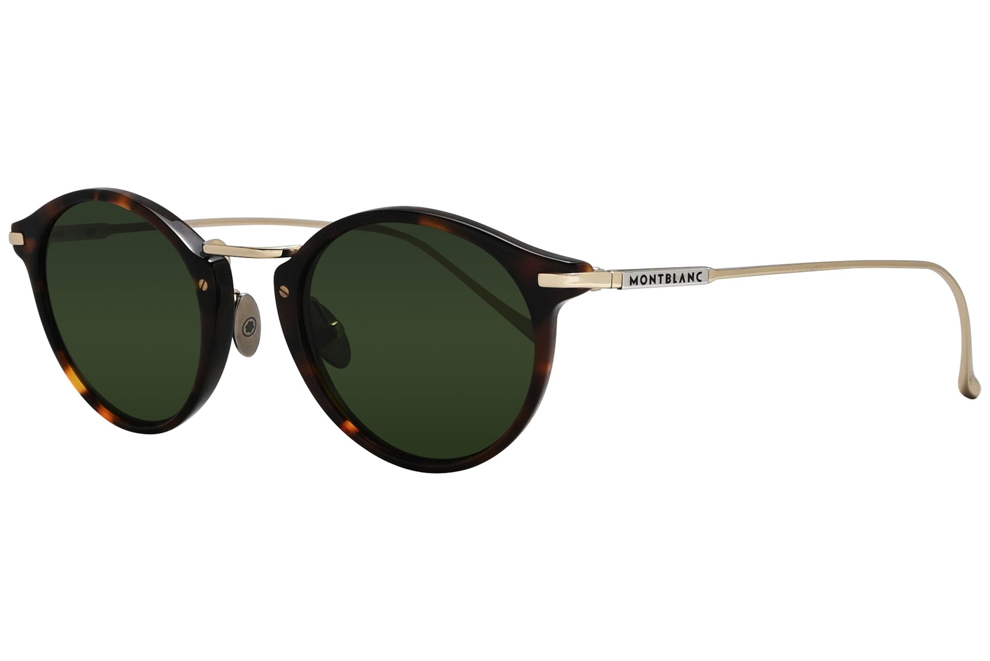 Montblanc Round Tortoise Sunglasses Model: MB656S-TITANIUM-52N Side View