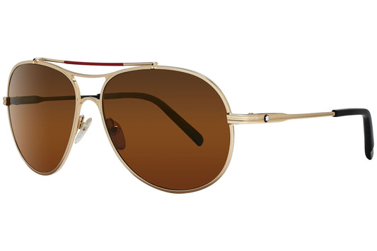 Montblanc Aviator Brown Sunglasses Model: MB703S-32H-POL Side View