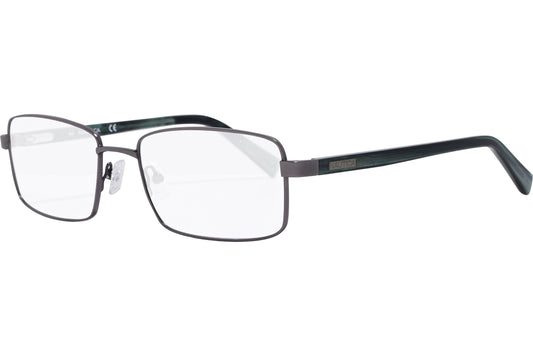 nautica rectangle black eyeglasses frame viewed from a 45-degree angle.