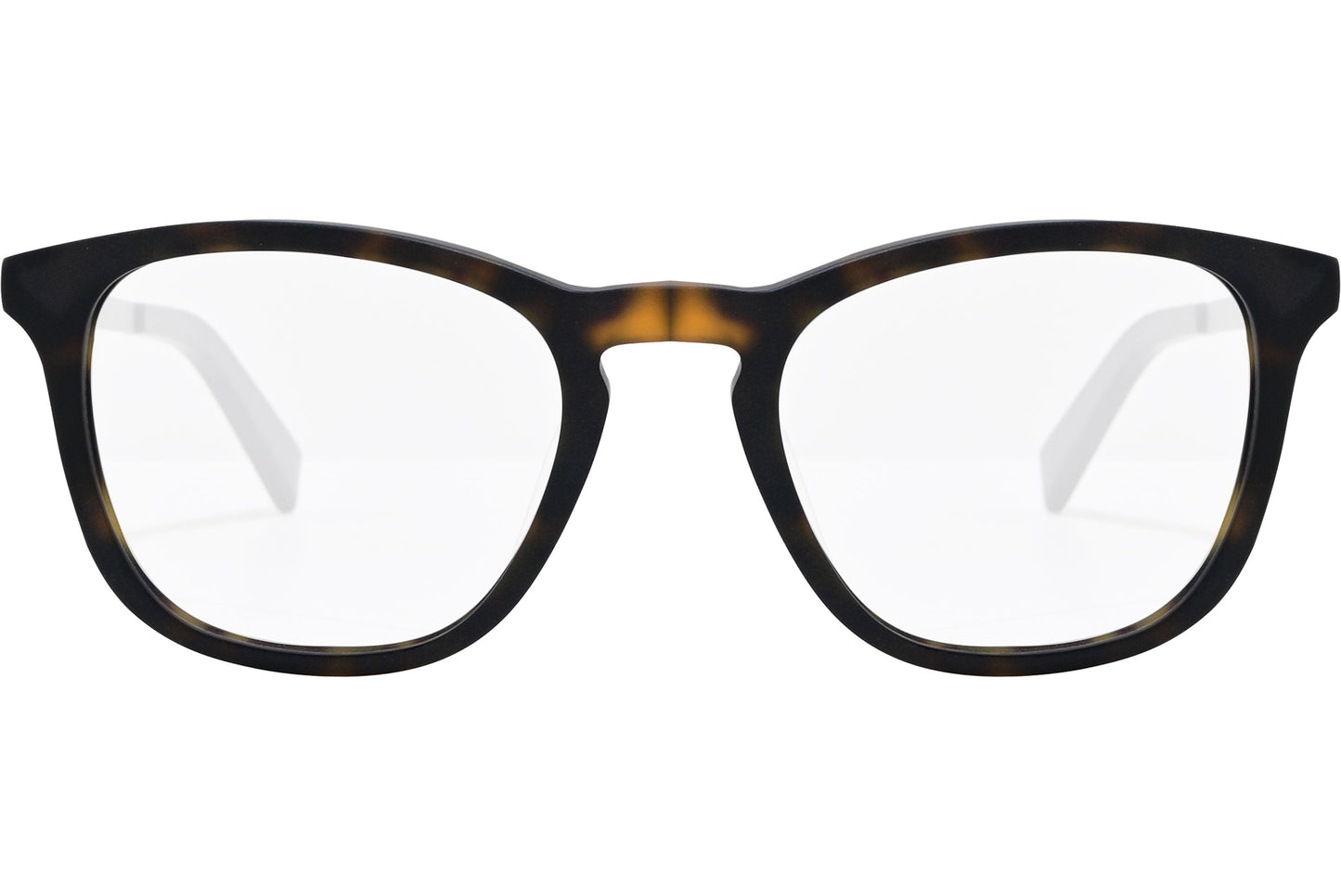 nautica square tortoise eyeglasses frame viewed from front angle.