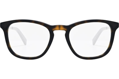 nautica square tortoise eyeglasses frame viewed from front angle.