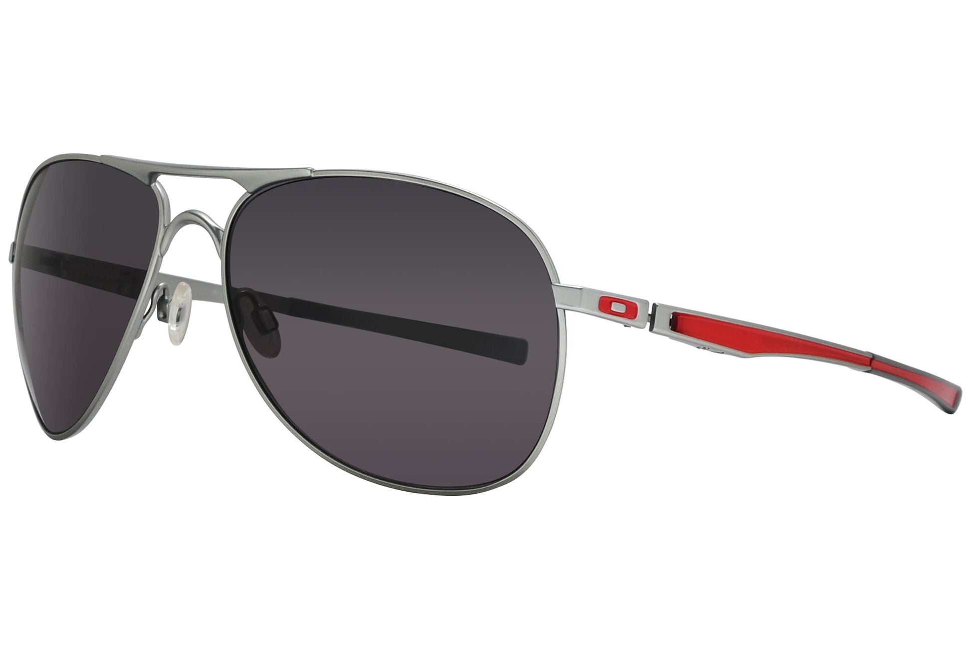 Oakley  Silver and Red Sunglasses Model: OO4057-08 Side View