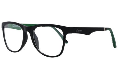 obahn! wayfarer green eyeglasses frame viewed from a 45-degree angle.