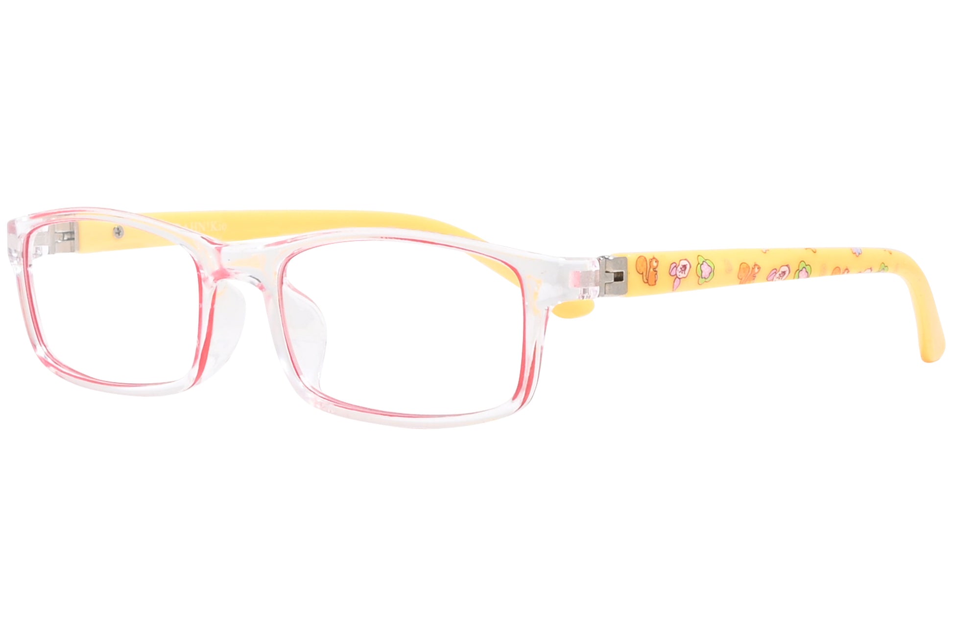 Side view of stylish eyeglasses with sleek frame design