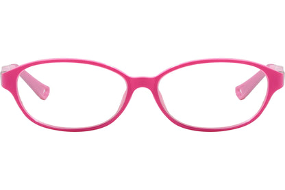 Front view of stylish eyeglasses with sleek frame design