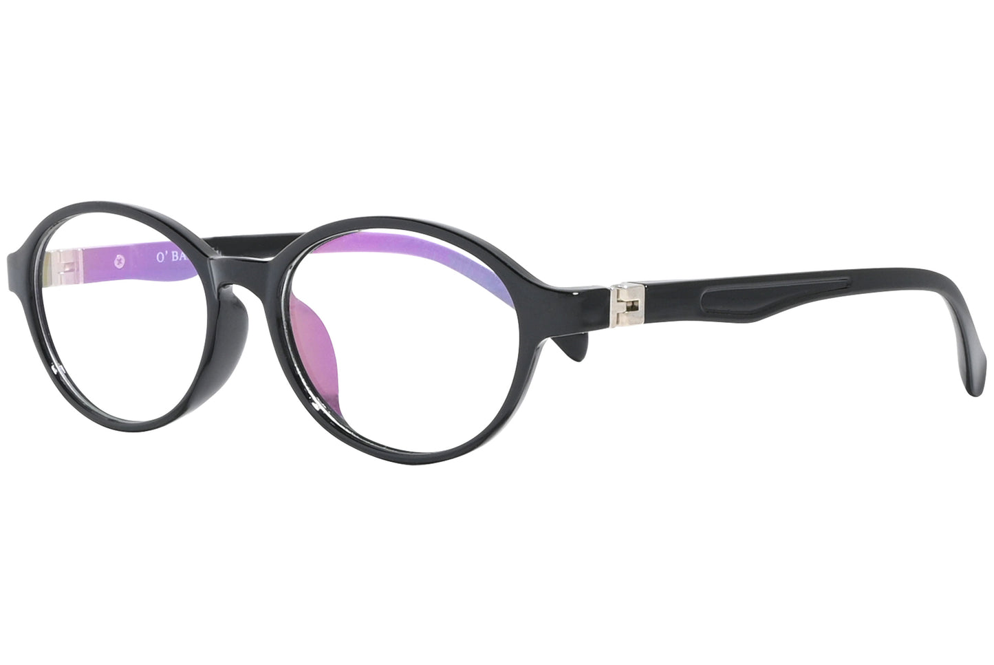 Side view of stylish eyeglasses with sleek frame design