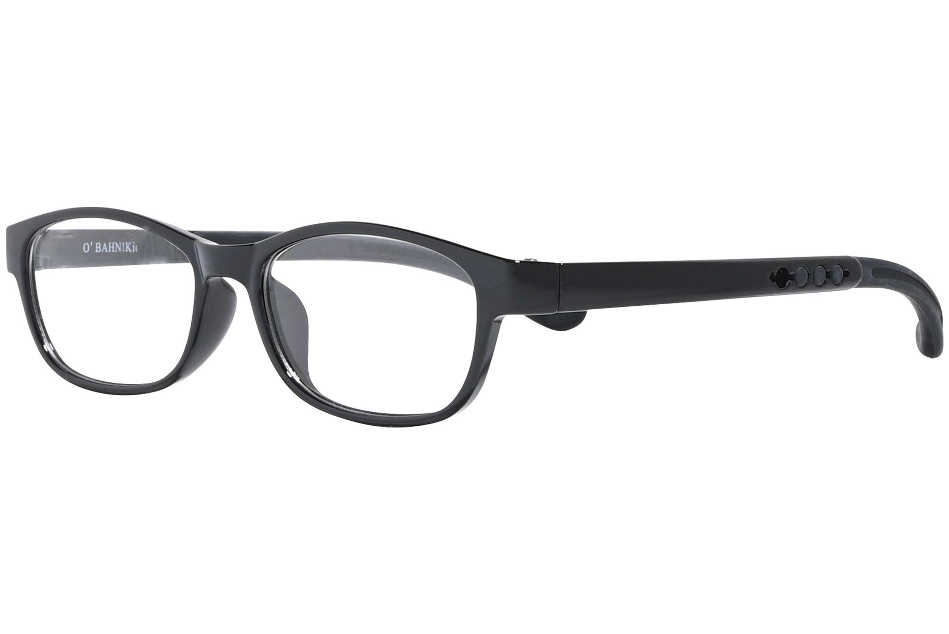 Side view of stylish eyeglasses with sleek frame design