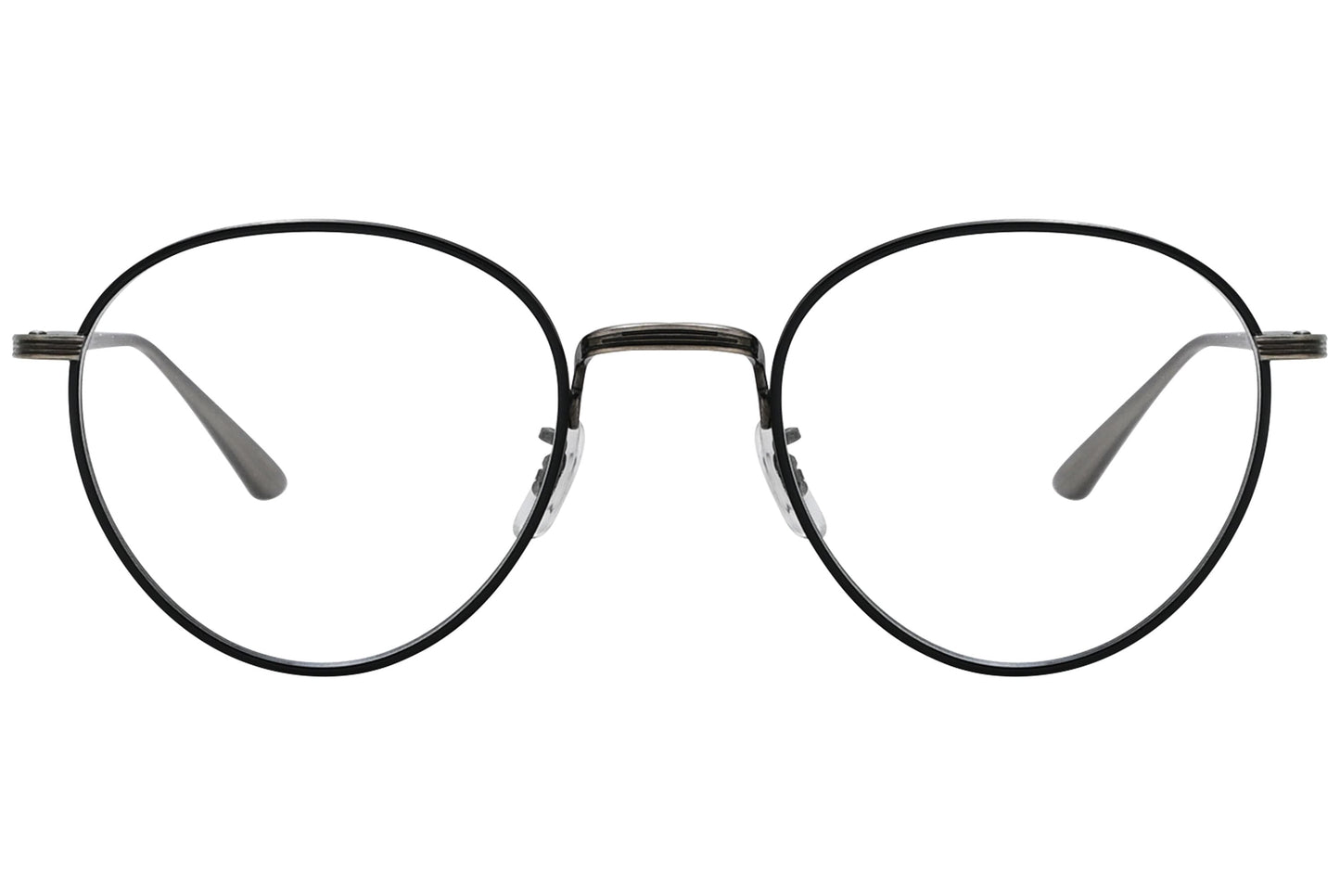 oliver peoples brownstone 2 black eyeglasses frame viewed from front.