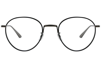 oliver peoples brownstone 2 black eyeglasses frame viewed from front.