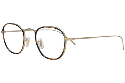 oliver peoples eoin tortoise eyeglasses frame viewed from a 45-degree angle.