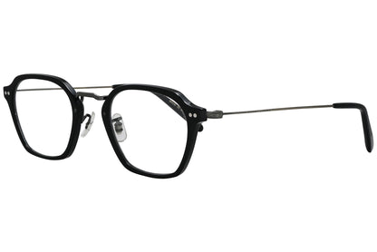 oliver peoples hilden black eyeglasses frame viewed from a 45-degree angle.