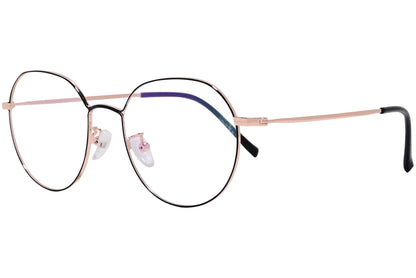 otis round peach eyeglasses frame viewed from a 45-degree angle.