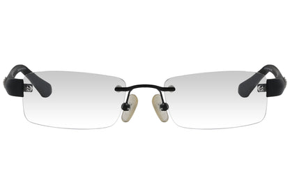 oxembery rectangle black eyeglasses frame viewed from front angle.