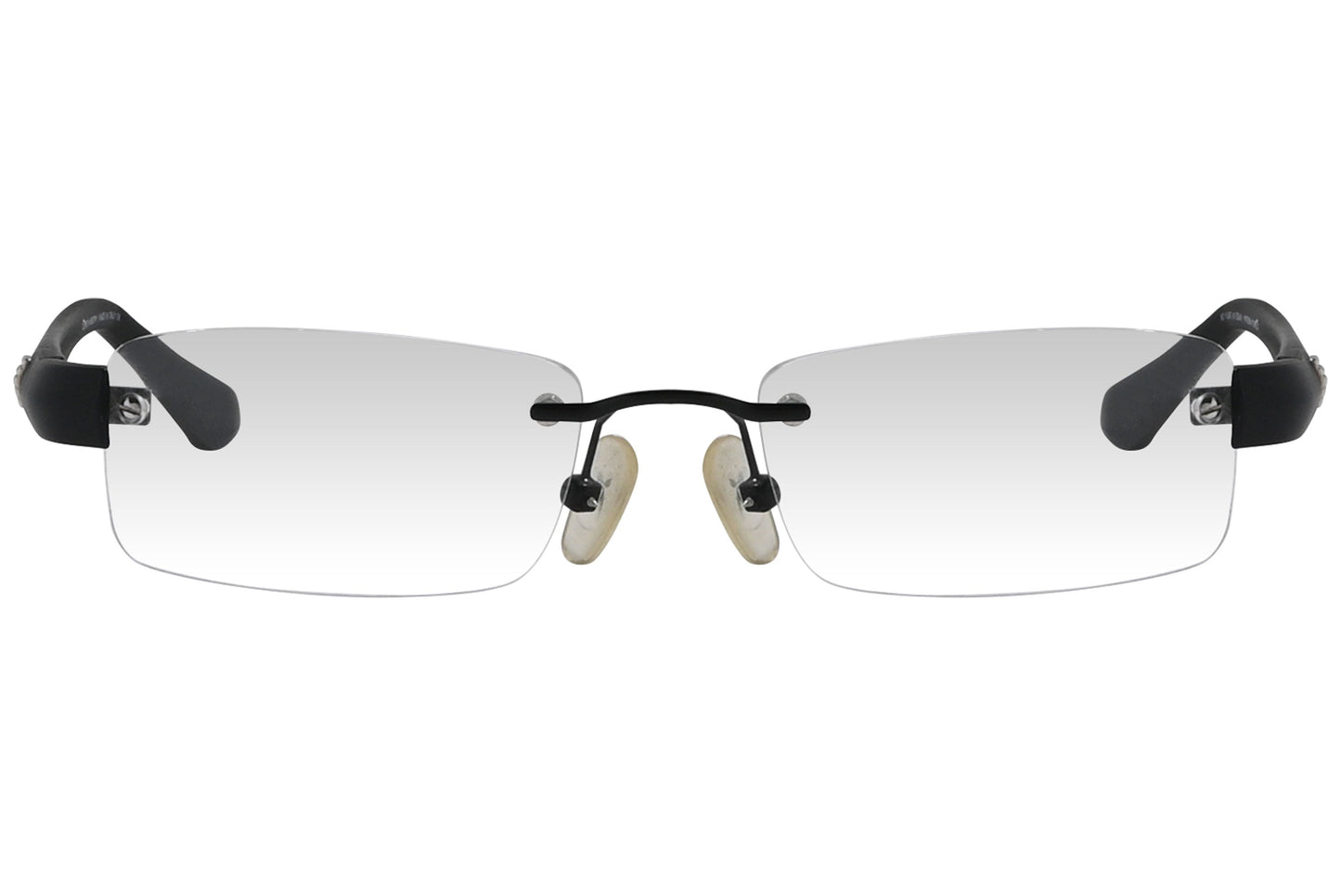 oxembery rectangle black eyeglasses frame viewed from front angle.