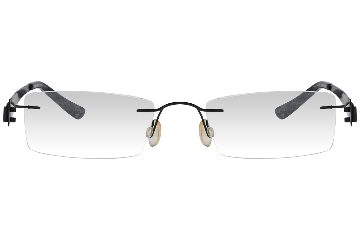 oxembery rectangle black eyeglasses frame viewed from front angle.