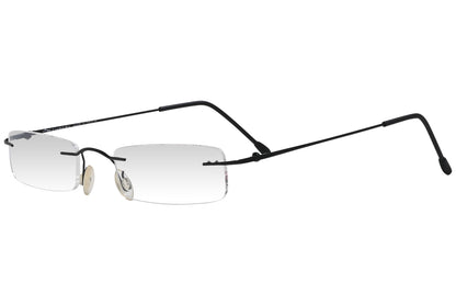 oxembery rectangle black eyeglasses frame viewed from a 45-degree angle.