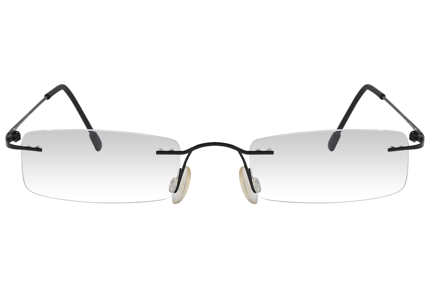 oxembery rectangle black eyeglasses frame viewed from front angle.