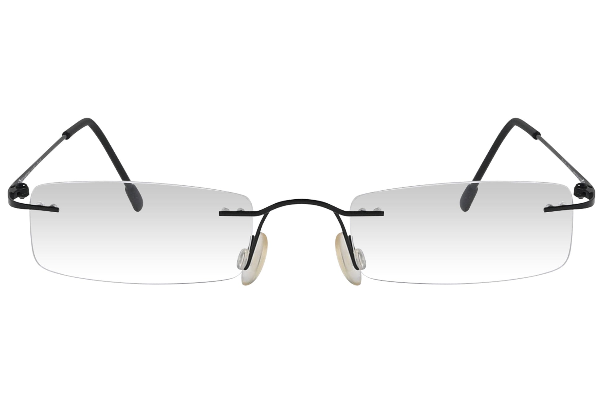 oxembery rectangle black eyeglasses frame viewed from front angle.