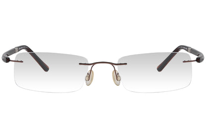 oxembery rectangle brown eyeglasses frame viewed from front angle.