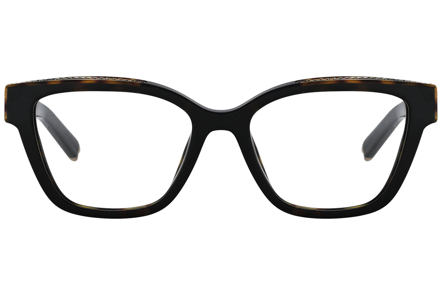 philipp-plein oval gold eyeglasses frame viewed from a 90-degree angle.