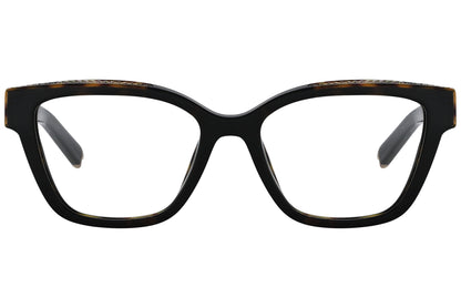 philipp-plein oval gold eyeglasses frame viewed from a 90-degree angle.