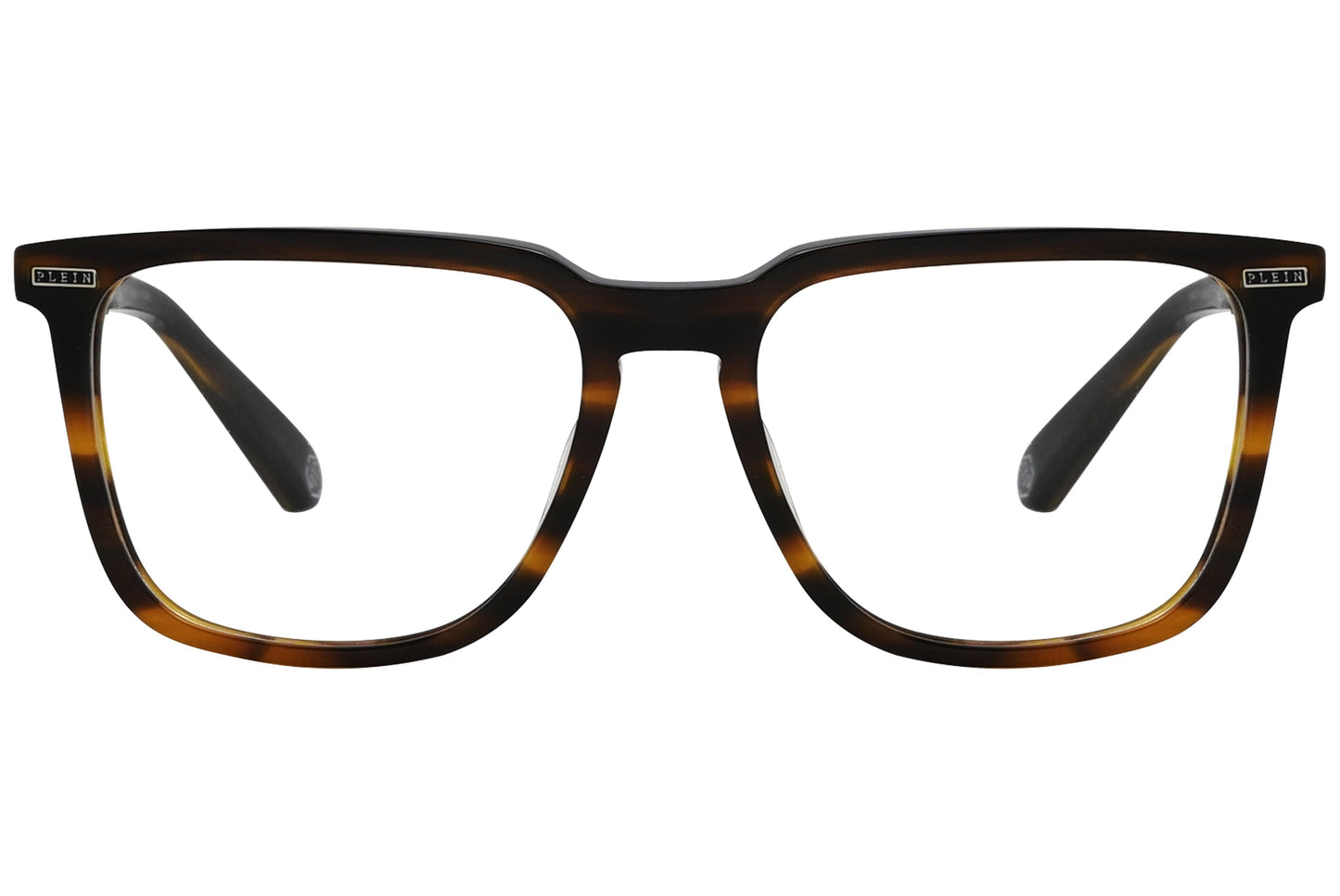 philipp-plein cateye silver with gold eyeglasses frame viewed from a 45-degree angle.