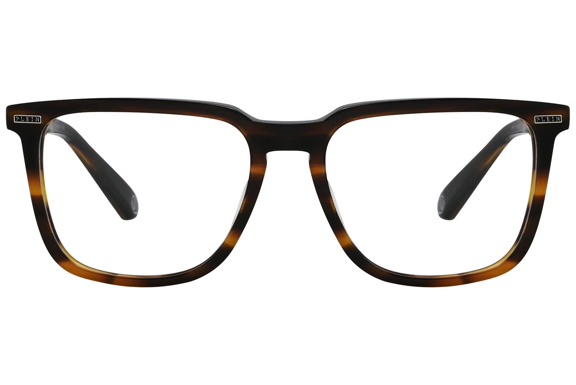 philipp-plein cateye silver with gold eyeglasses frame viewed from a 45-degree angle.