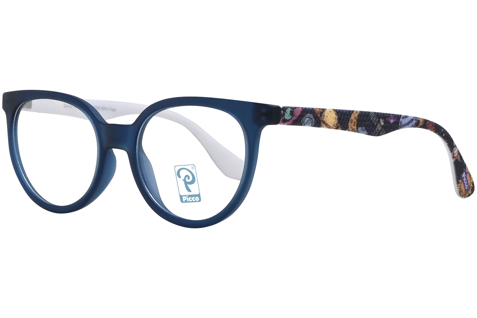 Side view of stylish eyeglasses with sleek frame design