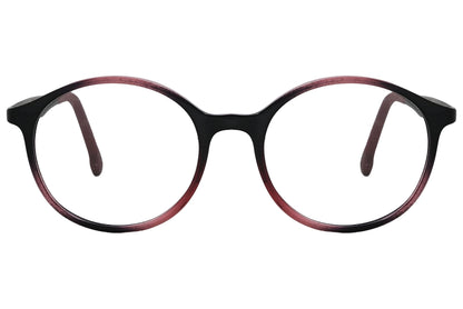 porto romano round multicolored eyeglasses frame viewed from front angle.