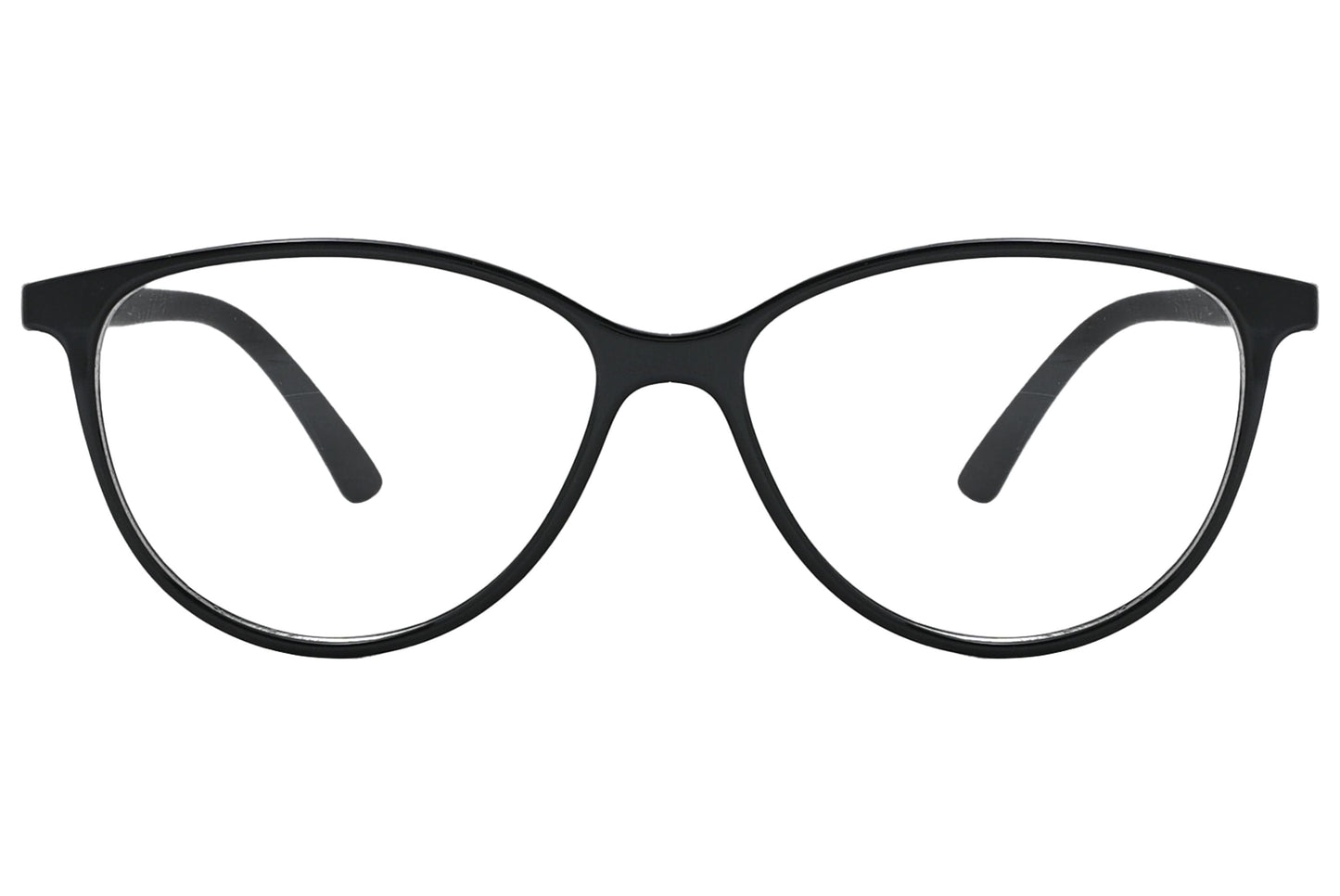 porto romano rectangle white eyeglasses frame viewed from front angle.