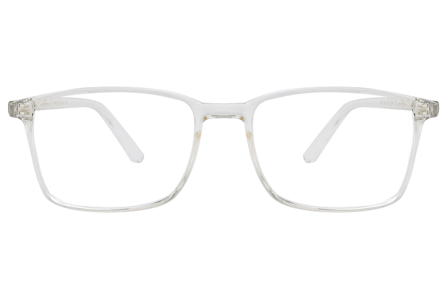 porto romano rectangle black eyeglasses frame viewed from front angle.