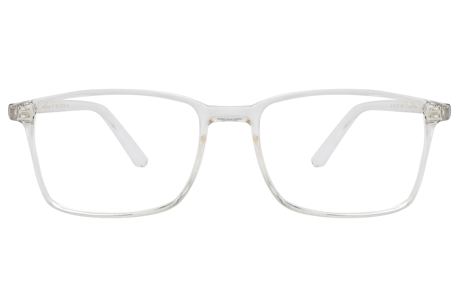 porto romano rectangle black eyeglasses frame viewed from front angle.