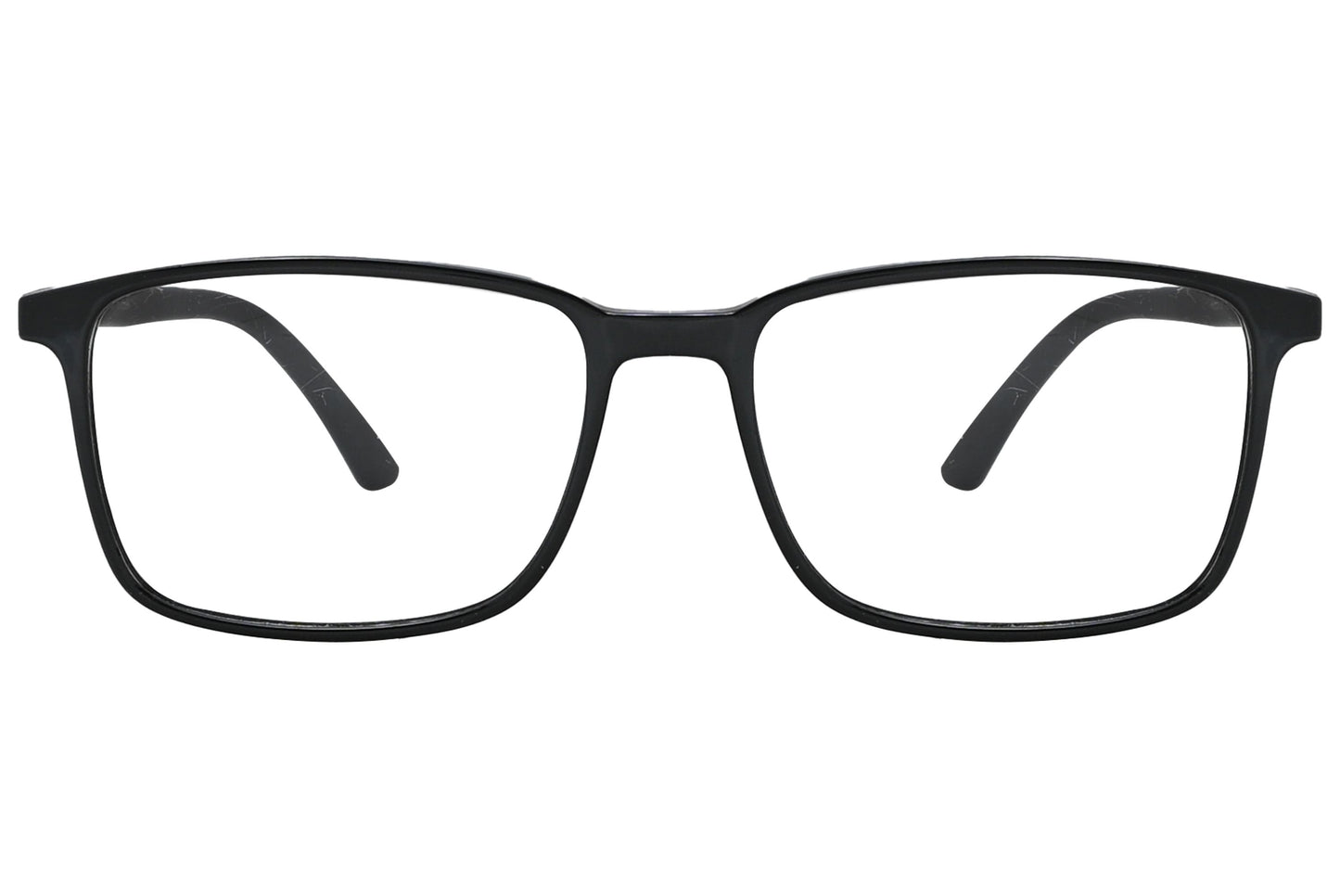 porto romano rectangle white eyeglasses frame viewed from front angle.