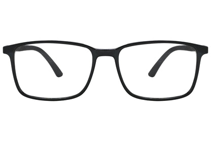 porto romano rectangle white eyeglasses frame viewed from front angle.