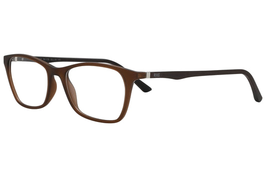 rexus rectangle multicolored eyeglasses frame viewed from a 45-degree angle.