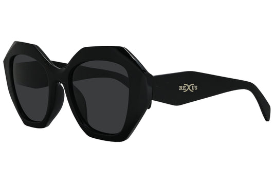 Rexus Black Color Wayfarer Sunglasses Viewed From A 45-Degree Angle.