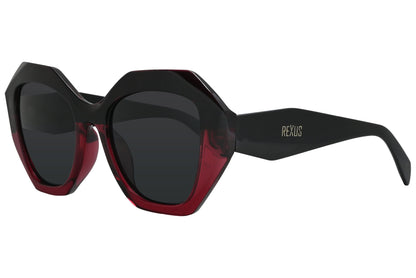 Rexus Multicolored Color Hexagonal Sunglasses Viewed From A 45-Degree Angle.