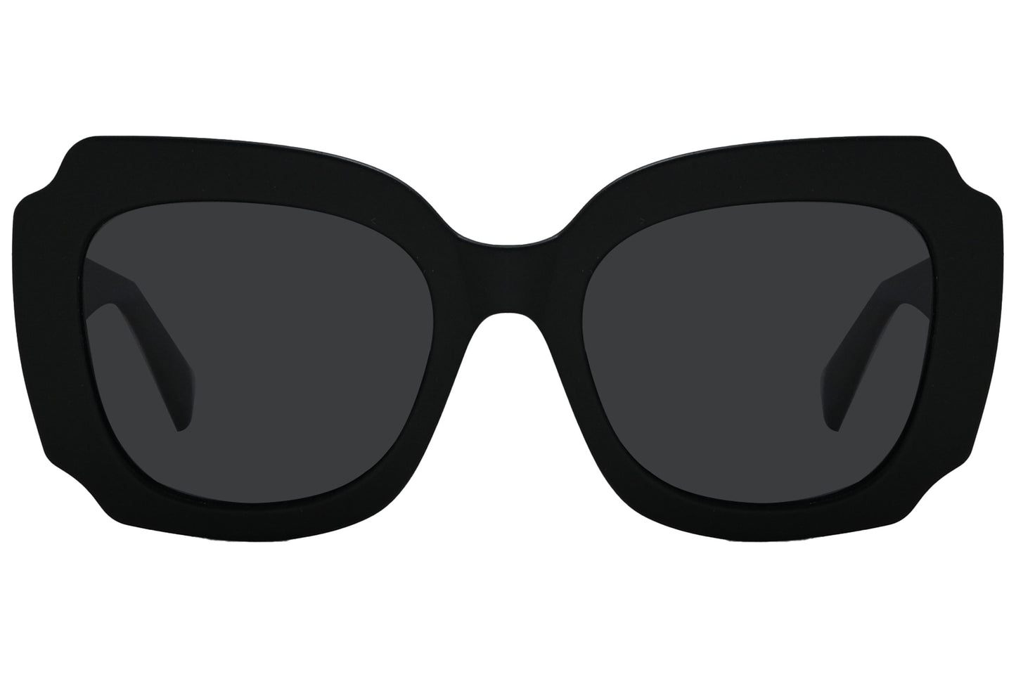 Rexus Black Color Geometric Sunglasses Viewed From Front Angle.