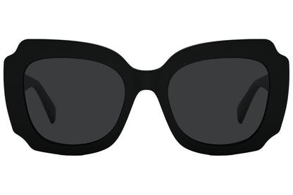 Rexus Black Color Geometric Sunglasses Viewed From Front Angle.