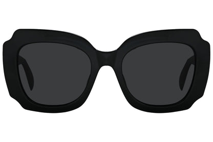 Rexus Black Color Geometric Sunglasses Viewed From Front Angle.