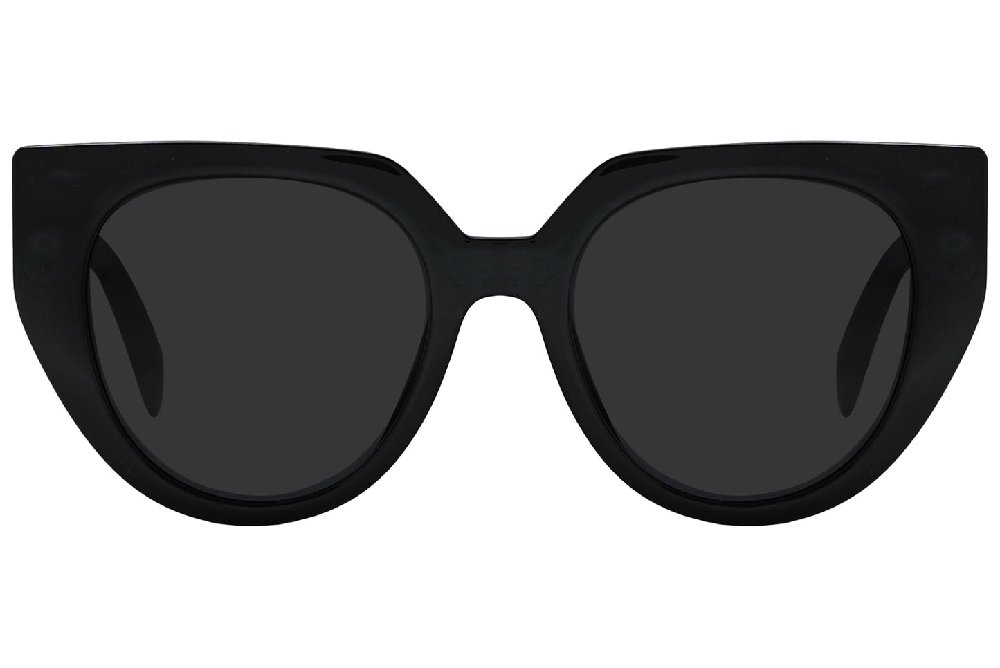 Rexus Black Color Geometric Sunglasses Viewed From Front Angle.