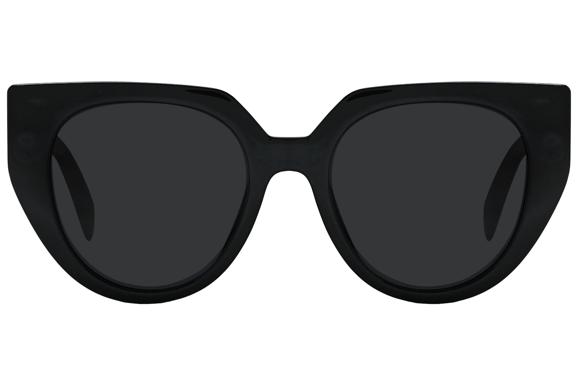 Rexus Black Color Geometric Sunglasses Viewed From Front Angle.