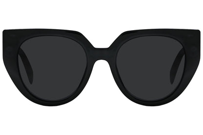 Rexus Black Color Geometric Sunglasses Viewed From Front Angle.