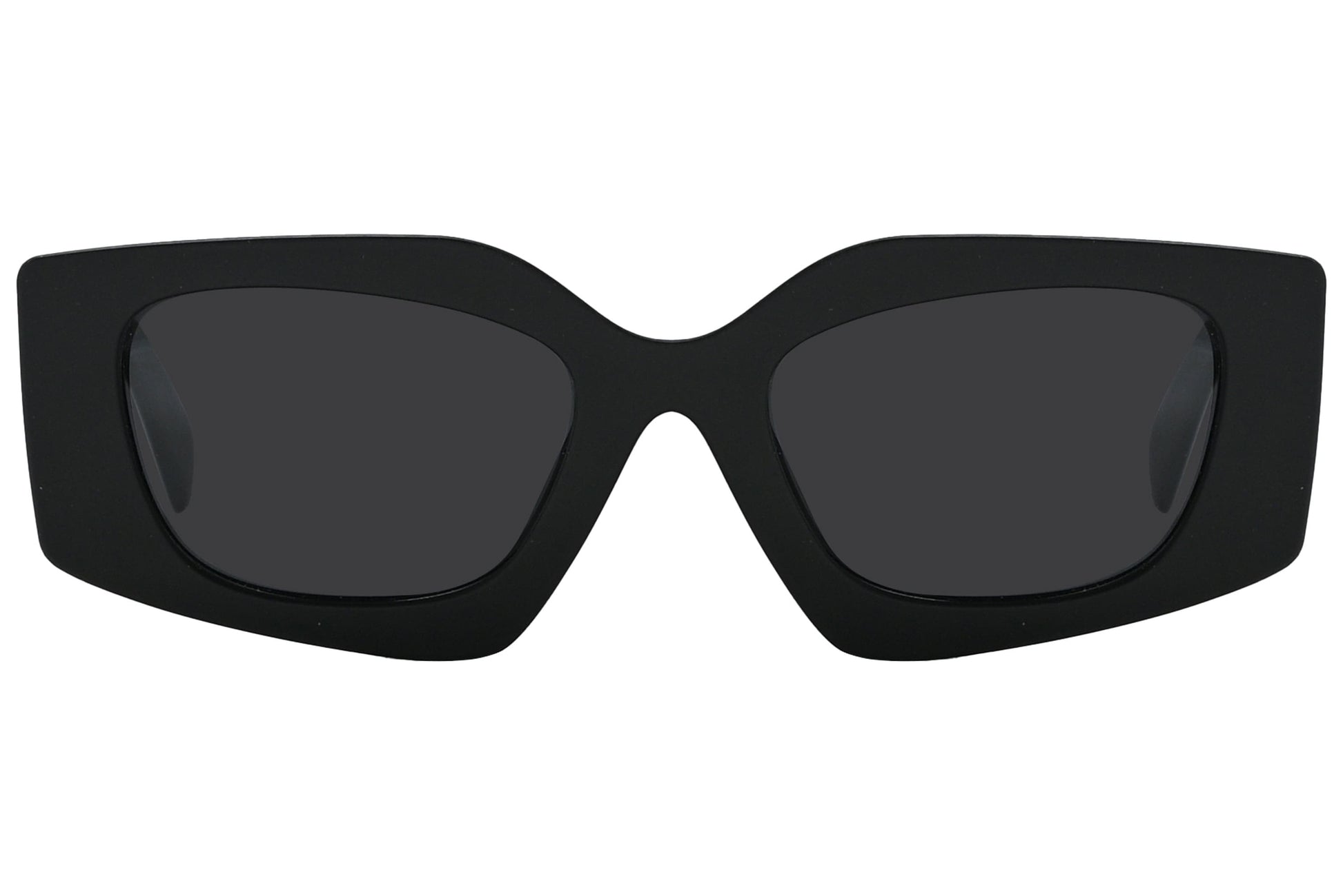 Rexus Black Color Geometric Sunglasses Viewed From Front Angle.