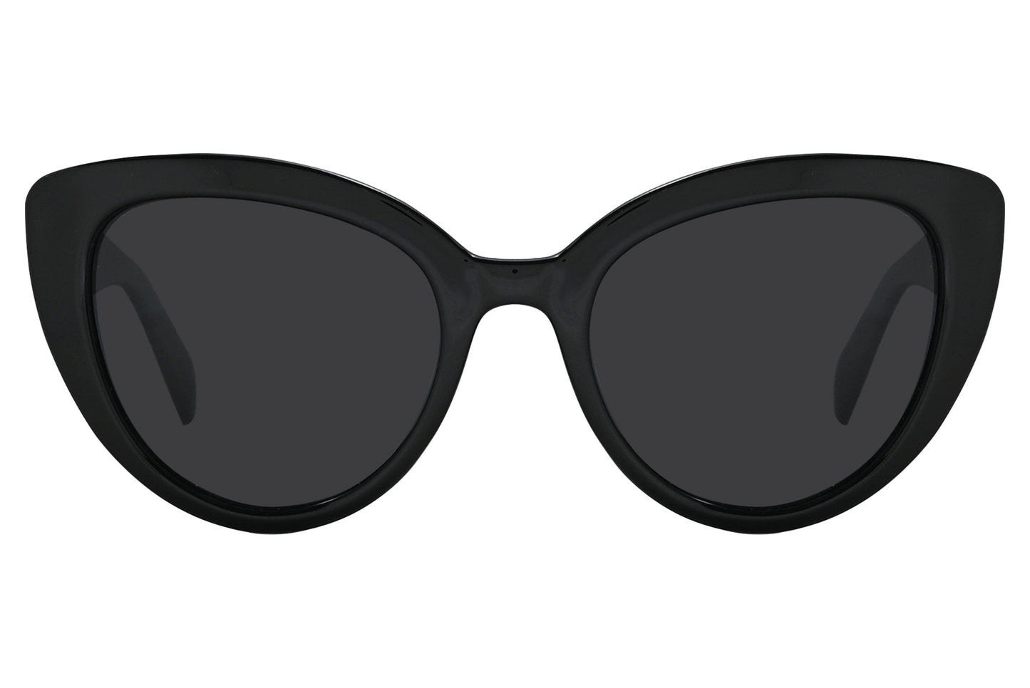 Rexus Black Color Cat-Eye Sunglasses Viewed From Front Angle.