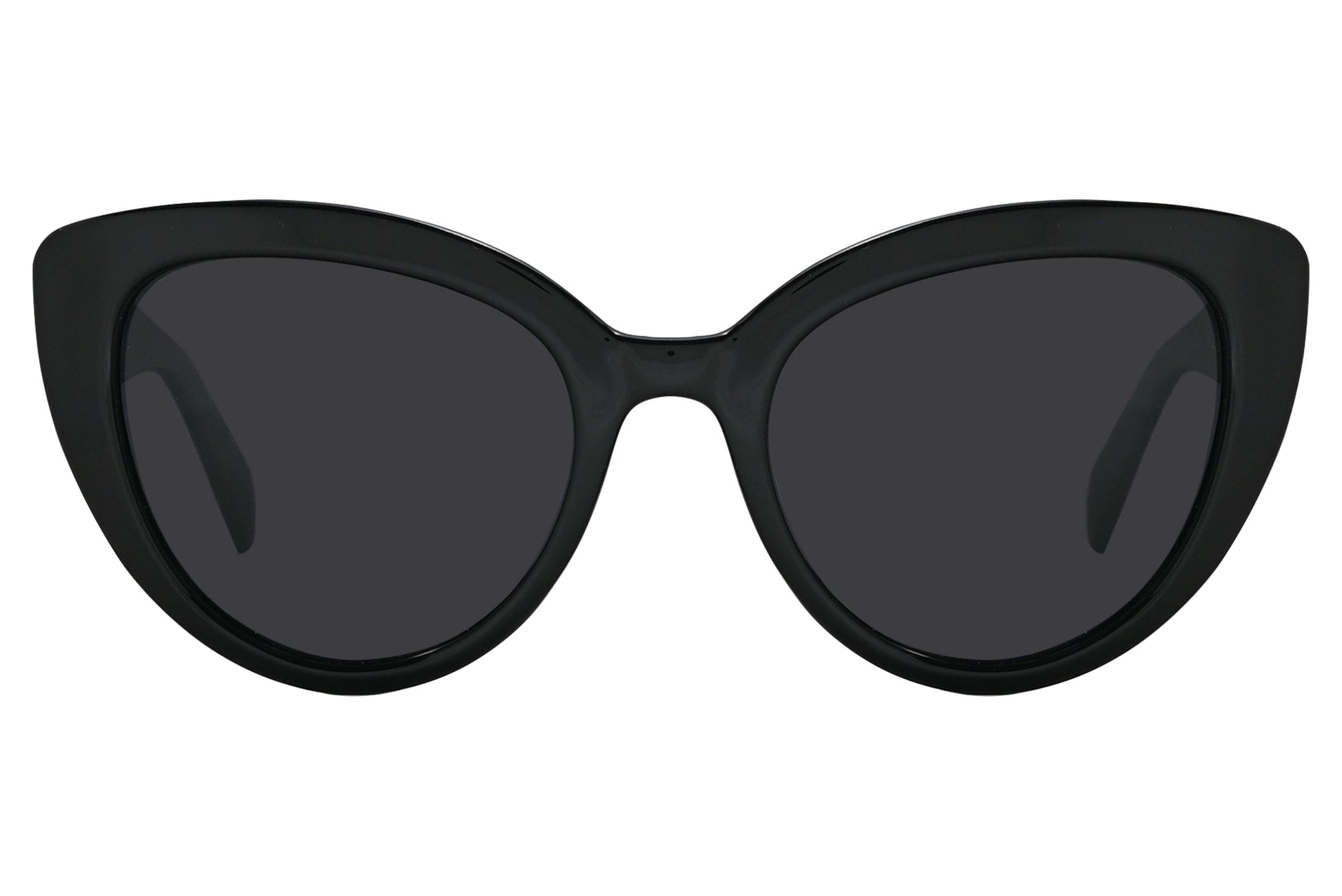 Rexus Black Color Cat-Eye Sunglasses Viewed From Front Angle.