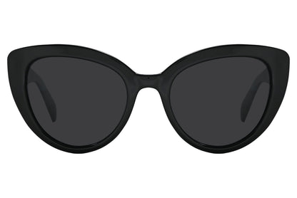 Rexus Black Color Cat-Eye Sunglasses Viewed From Front Angle.